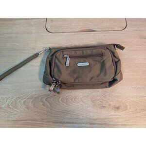 Baggallini Small Crossbody Organizer Bag Brown Nylon Purse Everyday NO STRAP